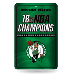 Boston Celtics 18 Time NBA Champions 11" x 17" Home Decor Sign