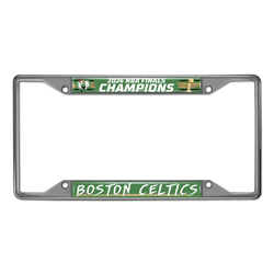 Boston Celtics 2024 Champions Chrome Metal License Plate Frame, 6.25in x 12.25in