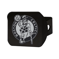 Boston Celtics Black Metal Hitch Cover with Metal Chrome 3D Emblem