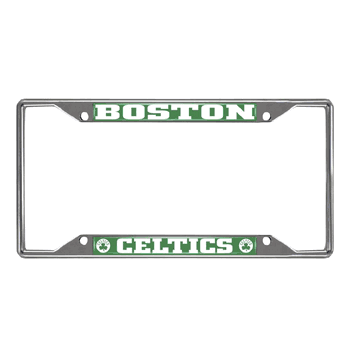 Boston Celtics Chrome Metal License Plate Frame, 6.25in x 12.25in