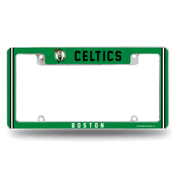 Boston Celtics Classic 12" x 6" Chrome All Over Automotive License Plate Frame