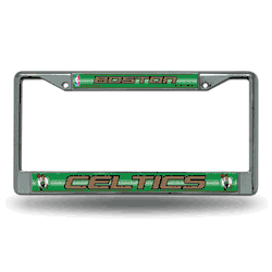 Boston Celtics Classic 12" x 6" Silver Bling Chrome Car/Truck/SUV Auto Accessory