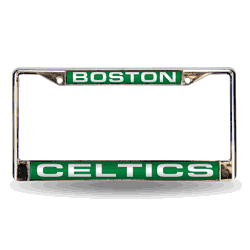 Boston Celtics Green 12" x 6" Laser Cut Chrome Frame