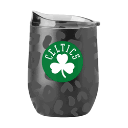 Boston Celtics Leopard 16oz Black Powdercoat Curved Beverage