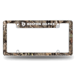 Boston Celtics Mossy Oak 12" x 6" Chrome All Over Automotive License Plate Frame