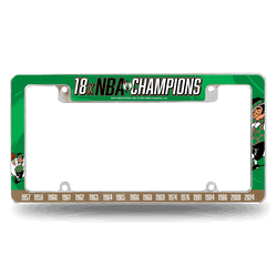 Boston Celtics Multi Champ 12" x 6" Chrome All Over Automotive License Plate Frame