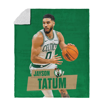 Boston Celtics NBA Jayson Tatum Silk Touch Sherpa Throw Blanket 50 x 60 inches