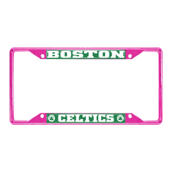 Boston Celtics Pink Metal License Plate Frame - 6.25"x12.25"
