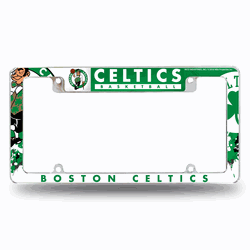 Boston Celtics Primary 12" x 6" Chrome All Over Automotive License Plate Frame