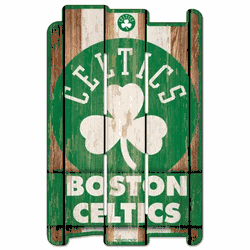 Boston Celtics Sign 11x17 Wood Fence Style