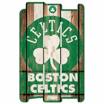 Boston Celtics Sign 11x17 Wood Fence Style