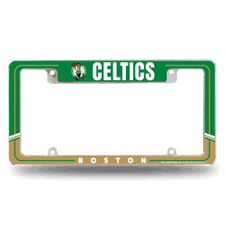 Boston Celtics Two-Tone 12" x 6" Chrome All Over Automotive License Plate Frame