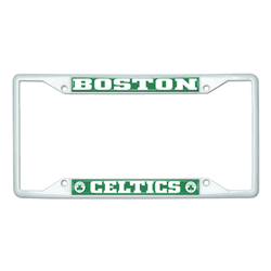 Boston Celtics White Metal License Plate Frame - 6.25"x12.25"