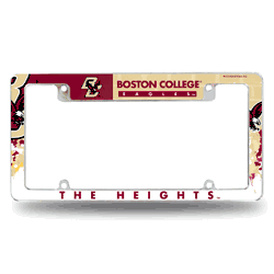 Boston College Primary 12" x 6" Chrome All Over Automotive License Plate Frame for Car/Truck/SUV