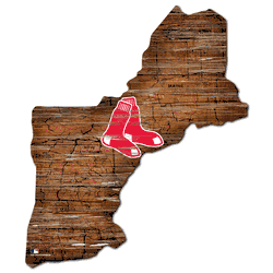 Boston Red Sox 24in. Distressed State w/Logo Sign