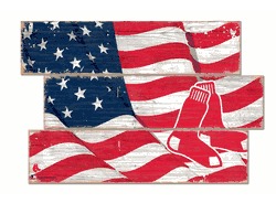 Boston Red Sox American Flag 3 Plank