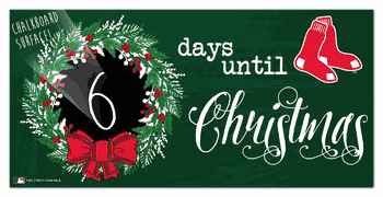 Boston Red Sox Chalk Christmas Countdown 6x12 Sign