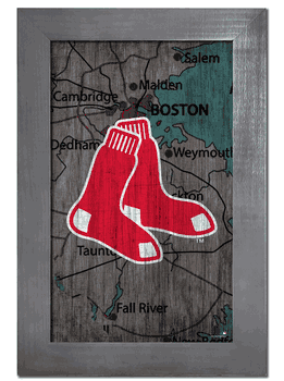 Boston Red Sox City Map 11x19 Sign