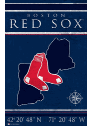 Boston Red Sox Coordinates 17x26