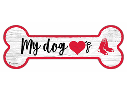 Boston Red Sox Dog Bone 6x12 Sign