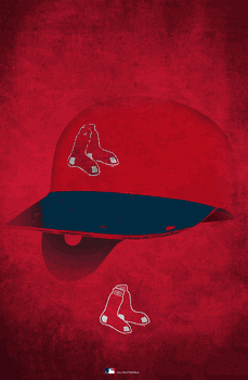 Boston Red Sox Ghost Helmet 17x26
