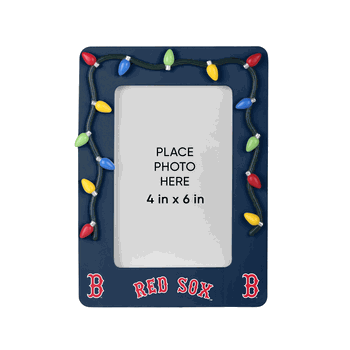 Boston Red Sox Picture Frame with Holiday Lights