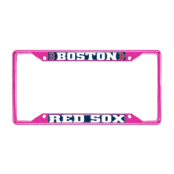 Boston Red Sox Pink Metal License Plate Frame - 6.25"x12.25"