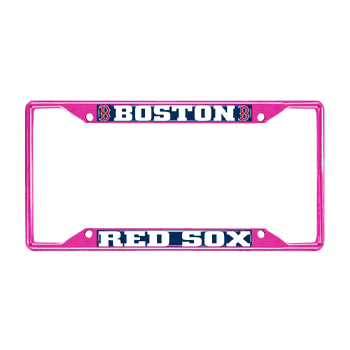 Boston Red Sox Pink Metal License Plate Frame - 6.25