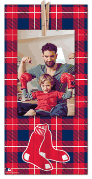 Boston Red Sox Plaid Clothespin 6x12 Sign