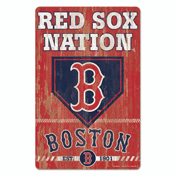 Boston Red Sox Sign 11x17 Wood Slogan Design
