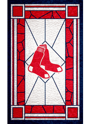 Boston Red Sox Stained Glass 11x19 Wood Sign