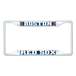 Boston Red Sox White Metal License Plate Frame - 6.25"x12.25"