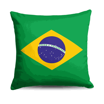 Brazil Flag Throw Pillow 18x18 inches
