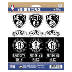 Brooklyn Nets 12 Count Mini Decal Sticker Pack