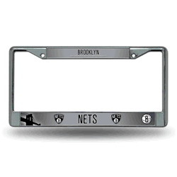 Brooklyn Nets  12" x 6" Chrome Frame With Decal Inserts