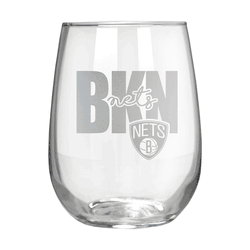 Brooklyn Nets 17oz Stemmless Wine Glass