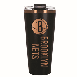 Brooklyn Nets 32oz Black and Copper Big Slim with Straw