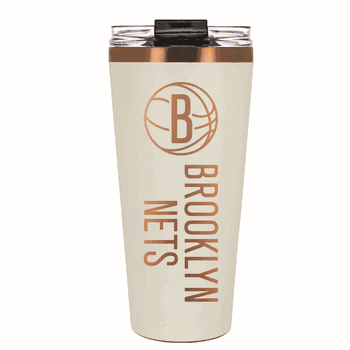 Brooklyn Nets 32oz Crme and Copper Big Slim Tumbler with Straw