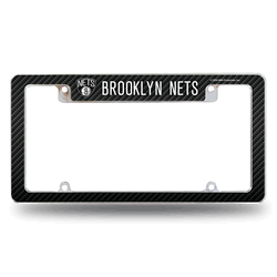 Brooklyn Nets Black 12" x 6" Chrome All Over Automotive License Plate Frame