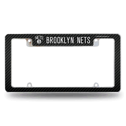 Brooklyn Nets Black 12" x 6" Chrome All Over Automotive License Plate Frame for Car/Truck/SUV