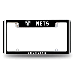 Brooklyn Nets Classic 12" x 6" Chrome All Over Automotive License Plate Frame