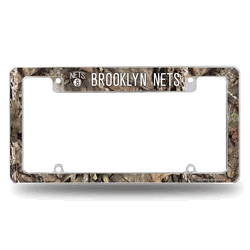 Brooklyn Nets Mossy Oak 12" x 6" Chrome All Over Automotive License Plate Frame