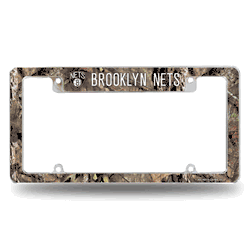 Brooklyn Nets Mossy Oak 12" x 6" Chrome All Over Automotive License Plate Frame for Car/Truck/SUV