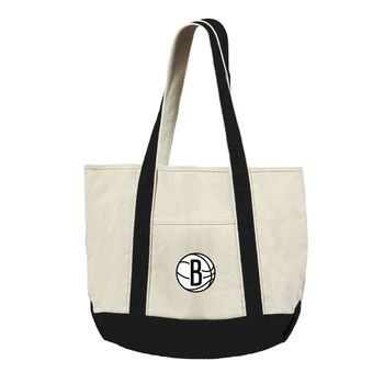 Brooklyn Nets NBA Canvas Tote with Colored Strap