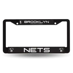 Brooklyn Nets Primary Black Chrome Frame with Plastic Inserts 12" x 6" Car/Truck Auto Accessory