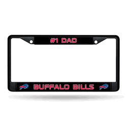 Buffalo Bills #1 Dad Black Chrome Frame with Decal Inserts 12" x 6" Car/Truck Auto Accessory