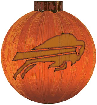 Buffalo Bills 12 in. Halloween Pumpkin Sign