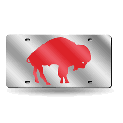 Buffalo Bills  12" x 6" Silver Laser Cut Tag For Car/Truck/SUV