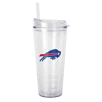Buffalo Bills 22oz Flipside Dbl Wall Clear Tumbler