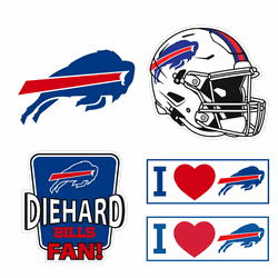 Buffalo Bills 5 pack of 4 inch Decals
